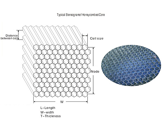 蜂窩芯的典型立體圖